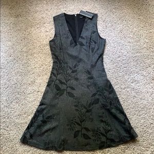Sleeveless a-line luxury Italian flannel dress